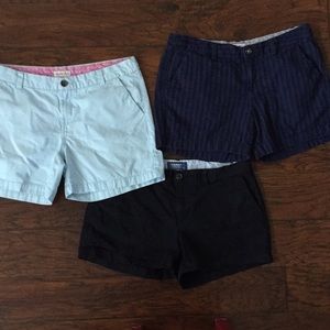 Lot of 3 Merona/old navy shorts. Blues and black